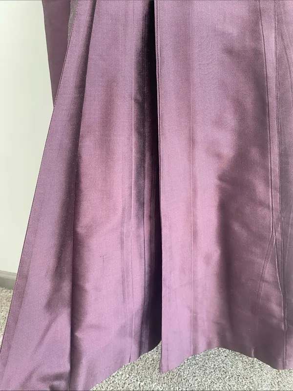 Marisa Baratelli Thai Silk Beaded Gown Spagetti Straps/Strapless Plum Mauve 2 - Image 11