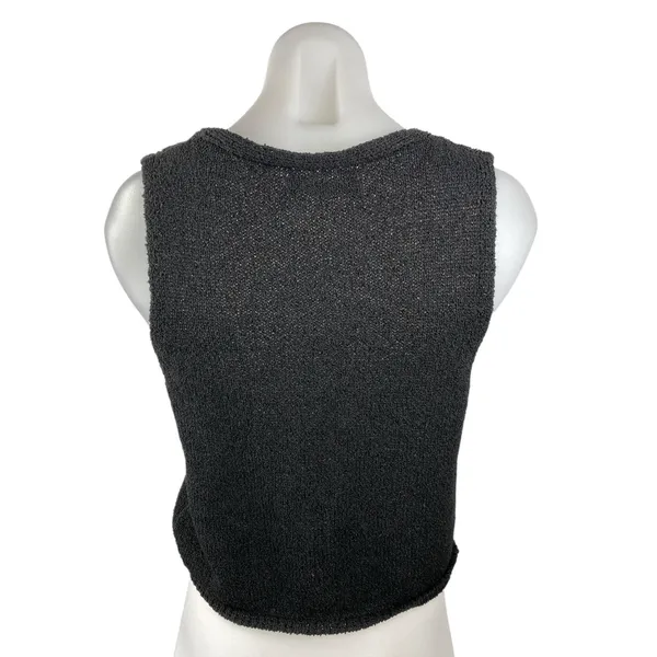 Oak + Fort Women's Black Knit Sleeveless V Neck Sweater Vest Tank Top Size S - Image 2