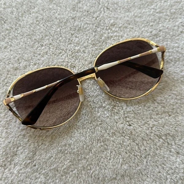 Gucci 59mm Round Sunglasses in Gold/Brown Gradient - Image 6