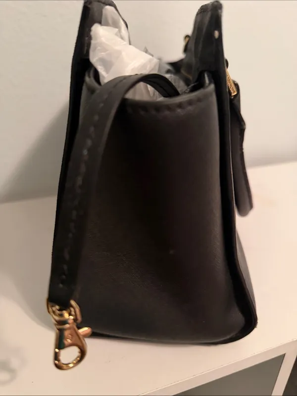 Michael Kors Black Saffiano Leather Satchel with Gold Hardware - Image 5