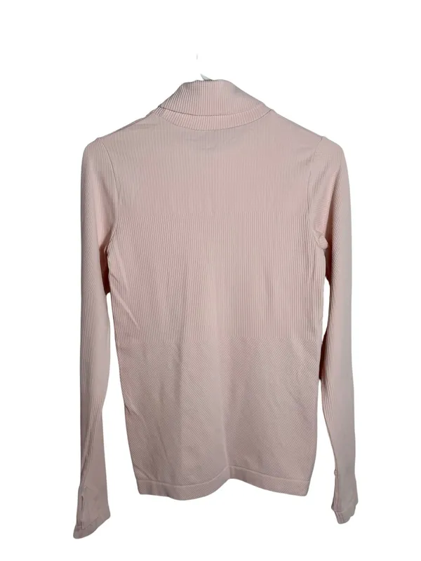 Athleta Flurry Endeavor Ribbed Turtleneck Top Thumbholes Pink Small - Image 3