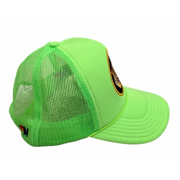 Aviator Nation Dreamland Tiger‎ Vintage Trucker Hat Neon Green - Image 3