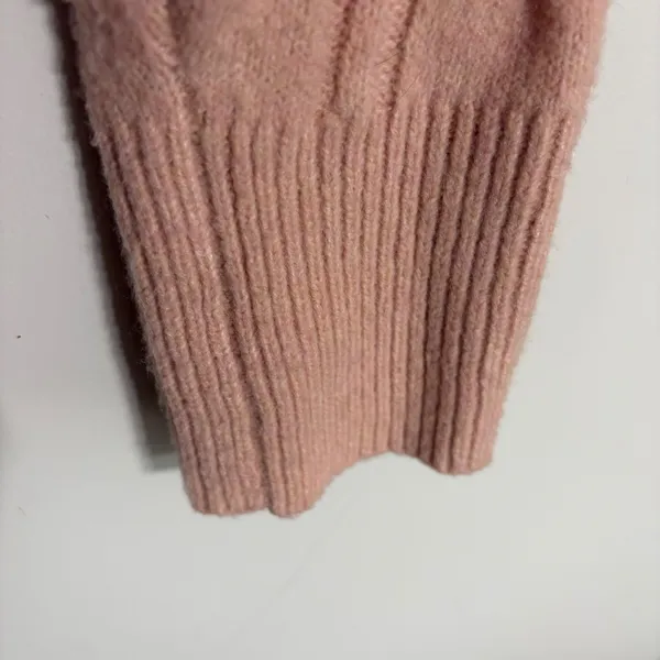 Aerie Womens Pink Cable Knit Raglan Sleeve Crew Neck Pullover Sweater Small‎ - Image 2