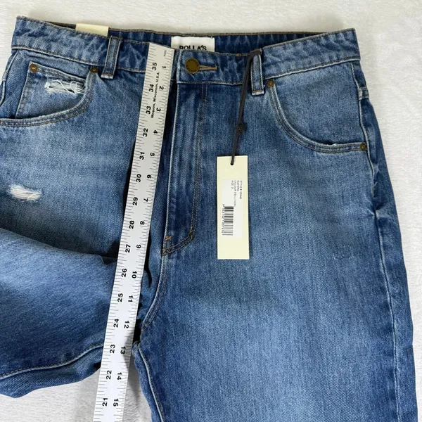 Rollas Dusters High Rise Distressed Jeans Lilyworn Blue Denim 12594B Size 31 NEW - Image 7