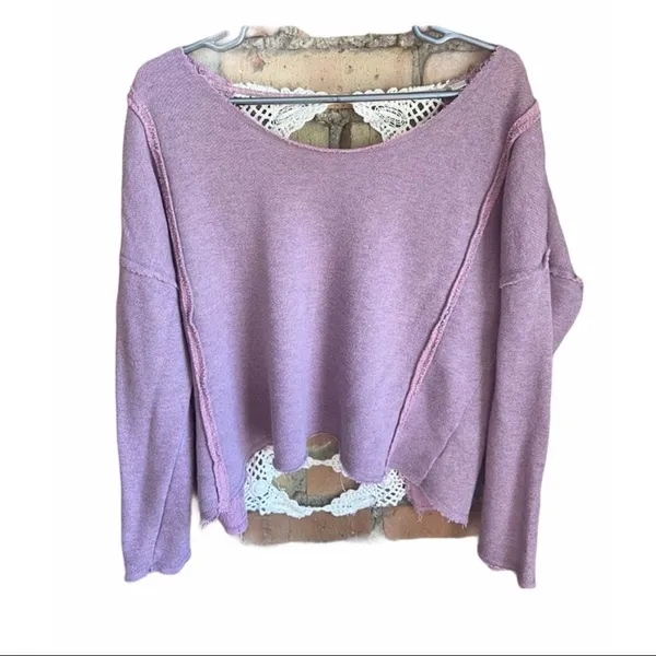 ✨HP✨Free People Crochet Open Back Sweatshirt✨ - Image 3