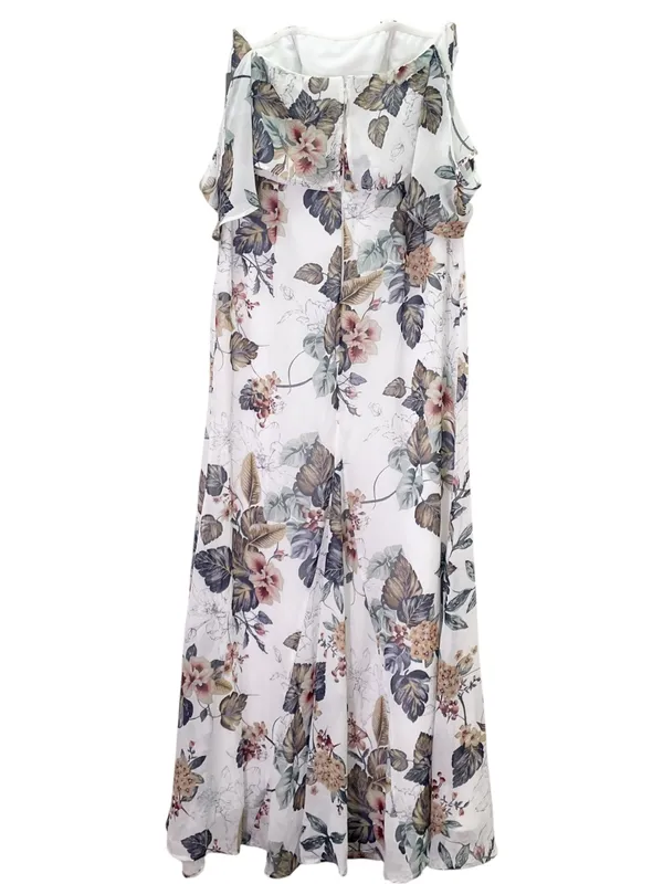 NWT Lulus Ray of Sunshine Maxi Dress Size XL White Floral Off Shoulder Wedding - Image 5