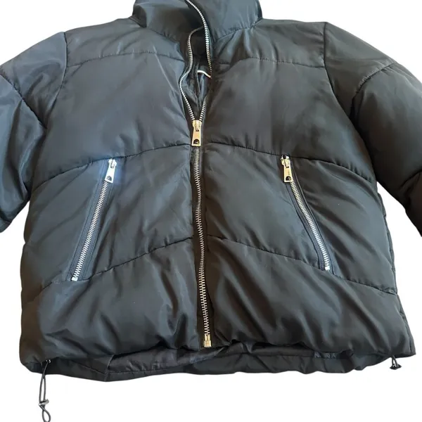 Deluc 5315D Black Puffer Coat Zip-Down Pockets Jacket Cozy Size XS Women's - Image 3