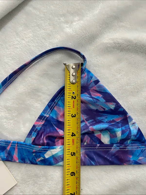 New Kulani Kinis Women’s Sapphire Twilight Palms Triangle Bikini Top Medium NWT - Image 8