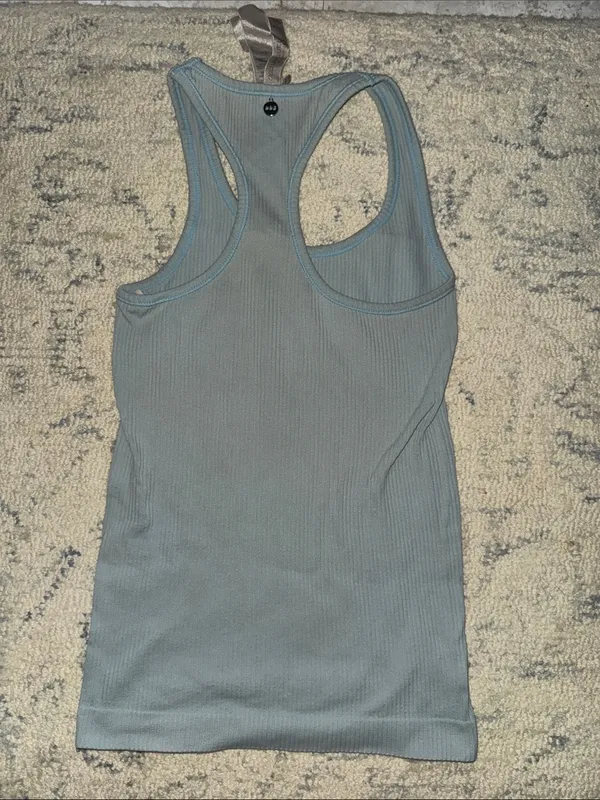 Lorna Jane Ribbed Racerback Tank - Light Blue - Image 2