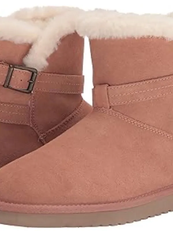 Koolaburra Suede Ankle Boot with Buckle in Rose Pink Size 7.5 - Image 2