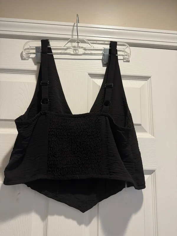 Linen tank top Black Size XL - Image 2