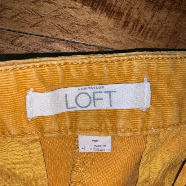 Loft marigold yellow flat front corduroy 4 business casual pants - Image 2