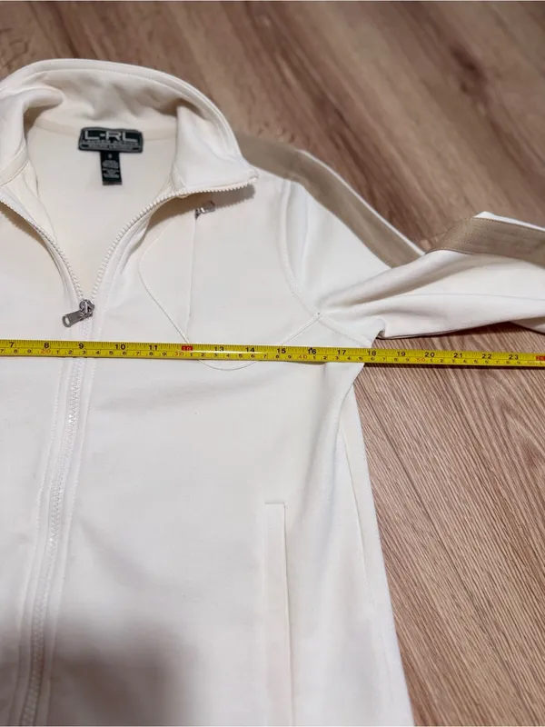 Lauren Active Ralph Lauren Cream Track Jacket Womens S Y2K Full Zip Mock Neck - Image 7