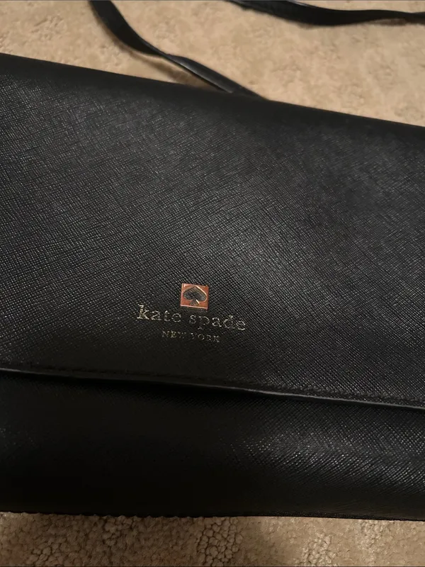 kate spade Black Leather Crossbody with Gold-Tone Accents - Image 2