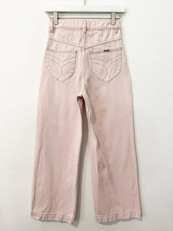Rollas Sailor Jean Size 24 Pink High Waisted Wide Leg Patch Pocket Pants Retro‎ - Image 12