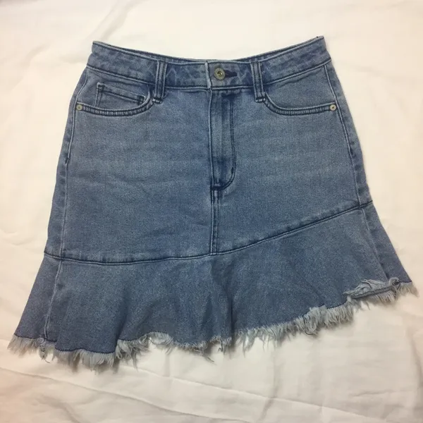 Arizona Vintage Style Asymmetrical Denim Skirt - Image 3
