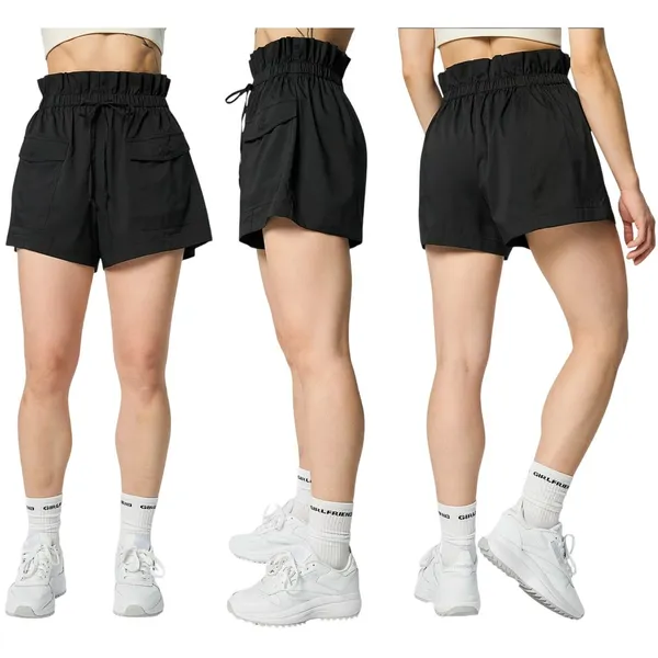 Girlfriend‎ Collective Black Cora Pocket Shorts Paperbag Waist Cargo M - Image 10