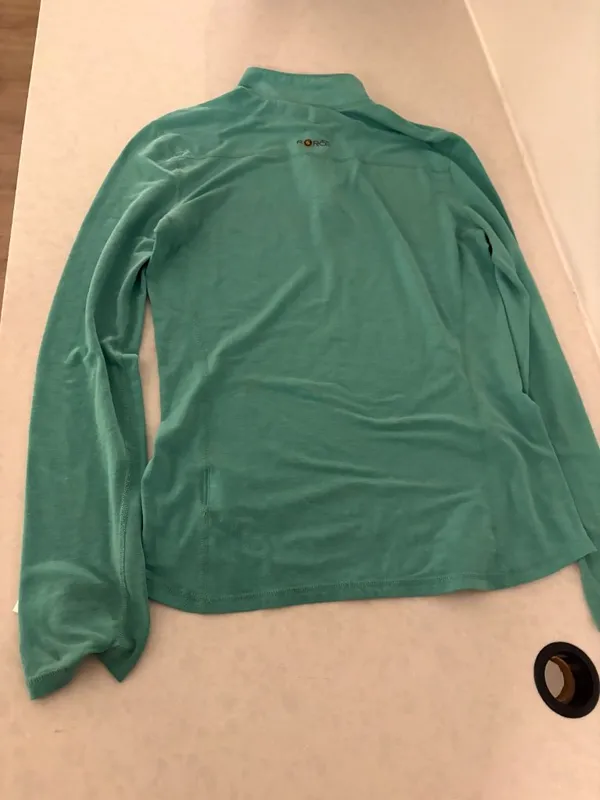 Carhartt 1/4 Zip Long Sleeve Top XS Xtra Small 0-2 Light Green Polyester Blend - Image 3