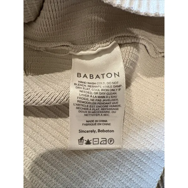 Aritzia Babaton Sculpt Knit Sweetheart Ribbed Long Top Beige Stretch Neutral - Image 5
