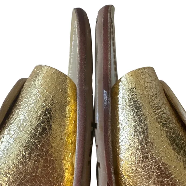 Tory Burch Aerin Metallic Gold Kitten Heel Slides 8.5‎ - Image 9