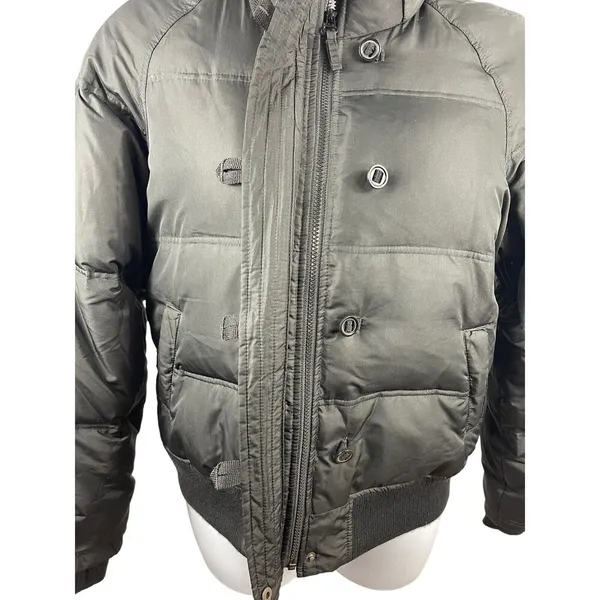 LFL Lust For Life Black Down Waterfowl Feather L Bomber Puffer Jacket - Image 5