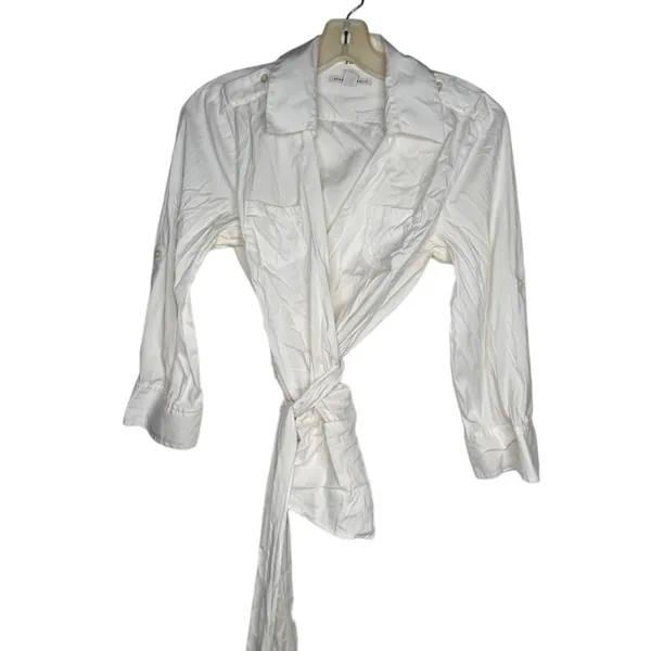 Banana‎ Republic White Wrap Blouse - Image 2