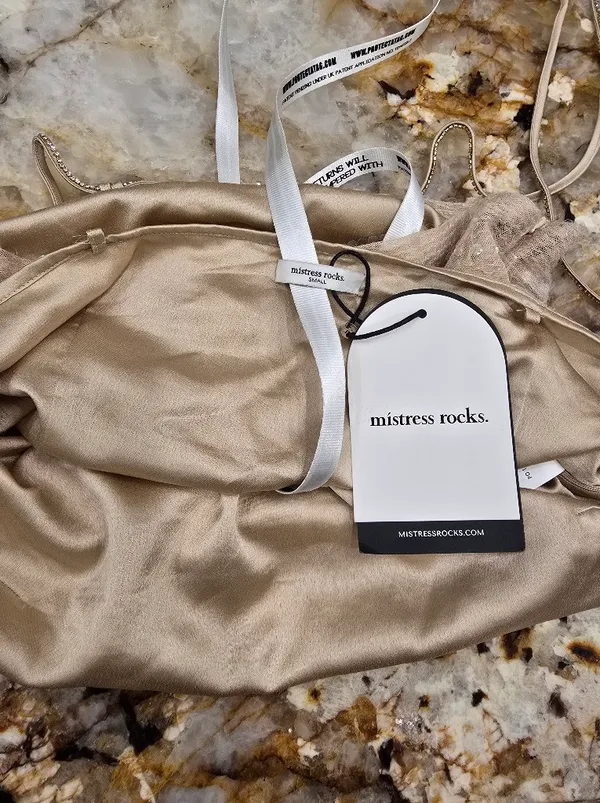 Mistress Rocks Sandstone Sequin Open Back Top small - Image 8