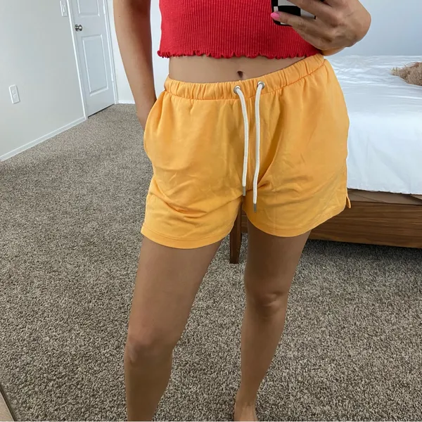 H&M orange sweatshorts - Image 2