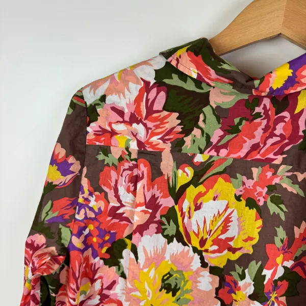 Soft Surroundings Floral Tunic Top Size S/M Long Sleeve Boho‎ Artsy Cottage Fall - Image 4