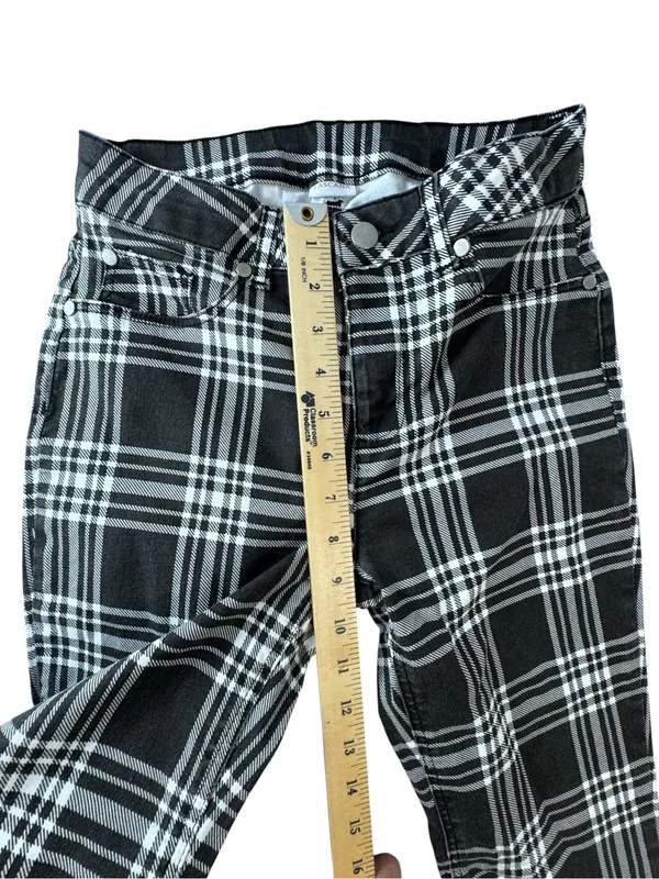 Black & White Plaid Straight Leg Pants - Women's - Image 5
