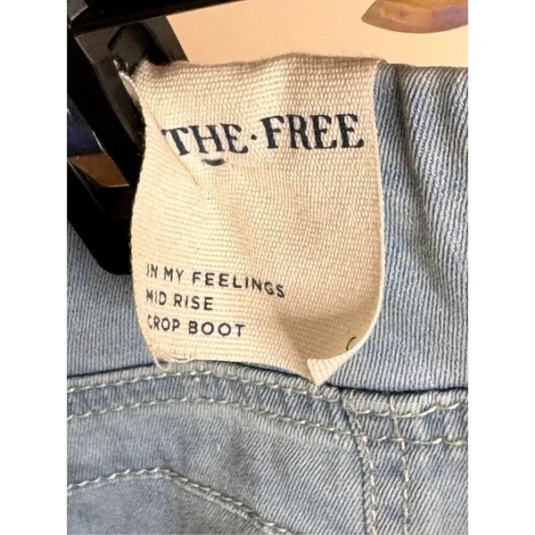 Free People In My Feelings Cropped Slim Flare Jeans Small New - Image 4