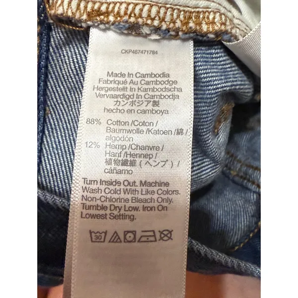 Madewell Baggy Straight Jeans Medium‎ Wash Blue Cotton Hemp Size 28 - Image 9