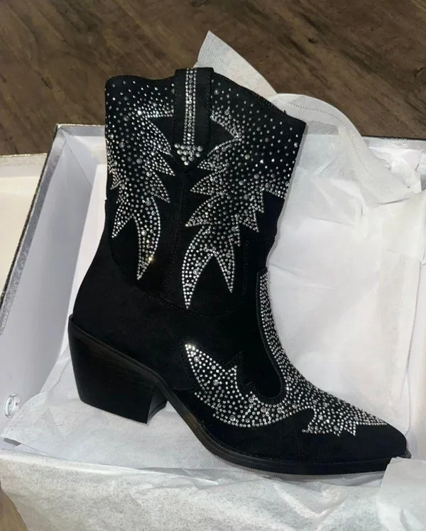 Rhinestone Cowboy Boots Size 6 - Image 5