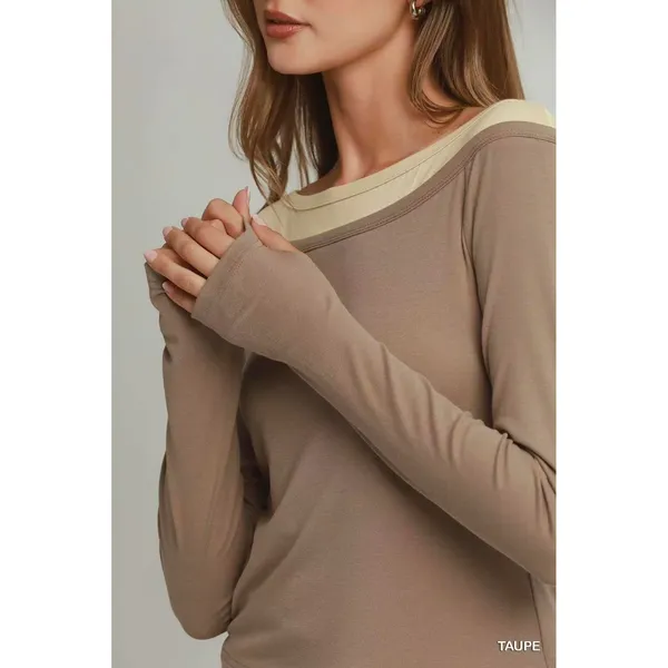 Umgee Layered Twofer Long Sleeve‎ Top - Medium - Image 4