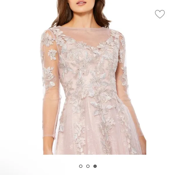 MAC DUGGAL Lace Tulle A Line Midi Dress - Image 3