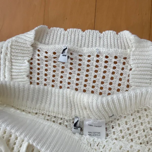 Princess Polly Beach Day white crochet knit top and shorts set - Image 7