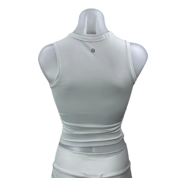 Lululemon Women's White Sleeveless Crew Neck Crop Yoga Athletic Tank Top Size S - Image 3