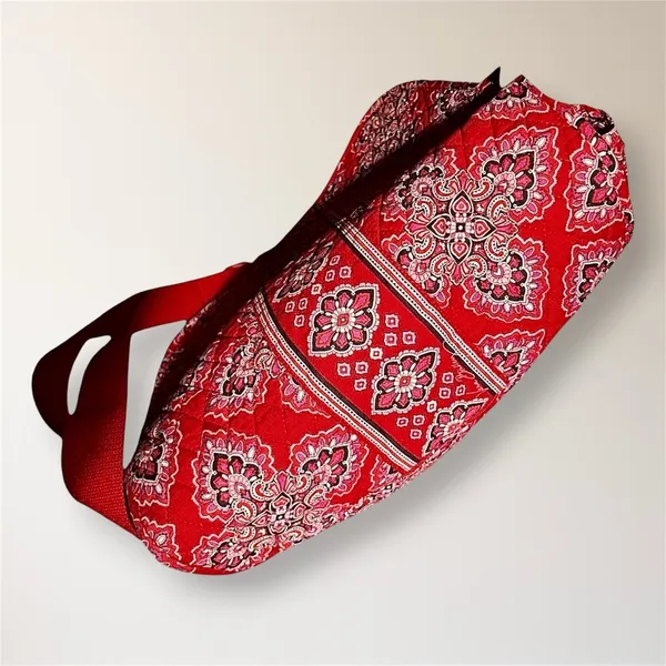 Vera Bradley Frankly Scarlet Red‎ Pink Quilted Messenger Bag Laptop Tote Boho - Image 6