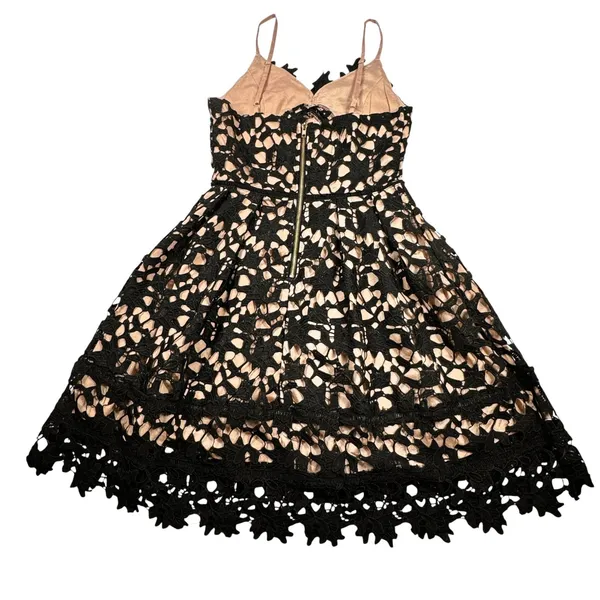 Blush Noir Black Lace Fit Flare Mini Dress Womens Small LBD Whimsigoth Coquette‎ - Image 3