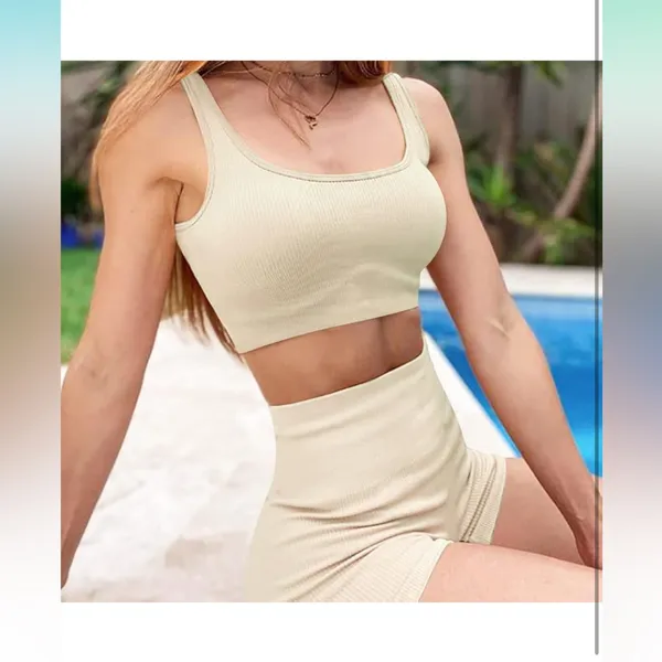 QQQ 3 pieces Cream Ribbed Intimates Set - Image 6