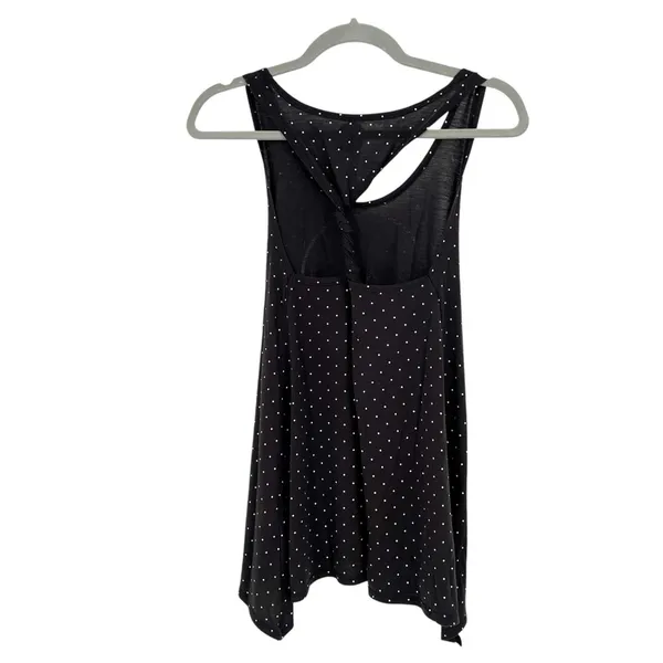 Maui and Sons Black Polka Dot Geometric Graphic Racerback Shark Tank Top Medium - Image 4