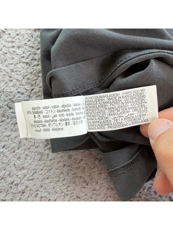 Zara Dark Gray Fitted Stretch Cropped Baby Tee Womens XS Basics Top Minimalist - Image 5