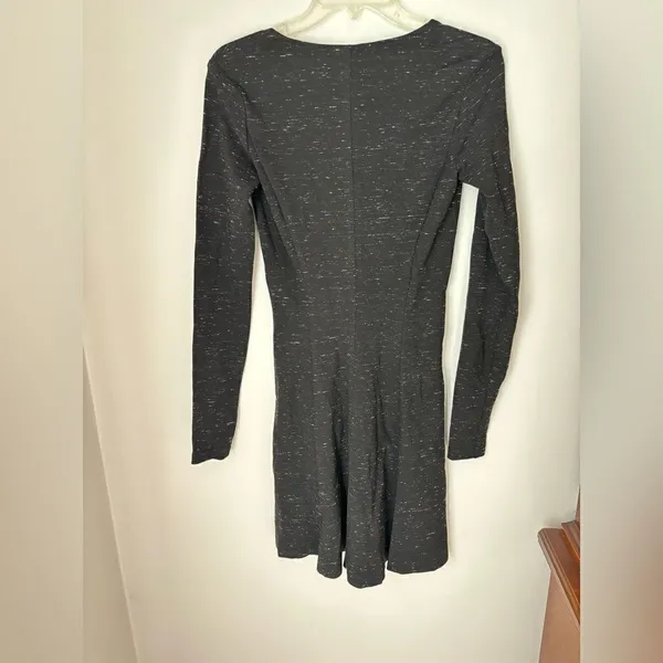 Aritzia Wilfred Zip Front Fit Flare Dress Black Long Sleeve Size S - Image 10