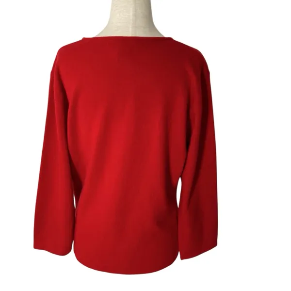 VINTAGE NORTON MCNAUGHTON Beaded Christmas Bow Sweater - Image 5