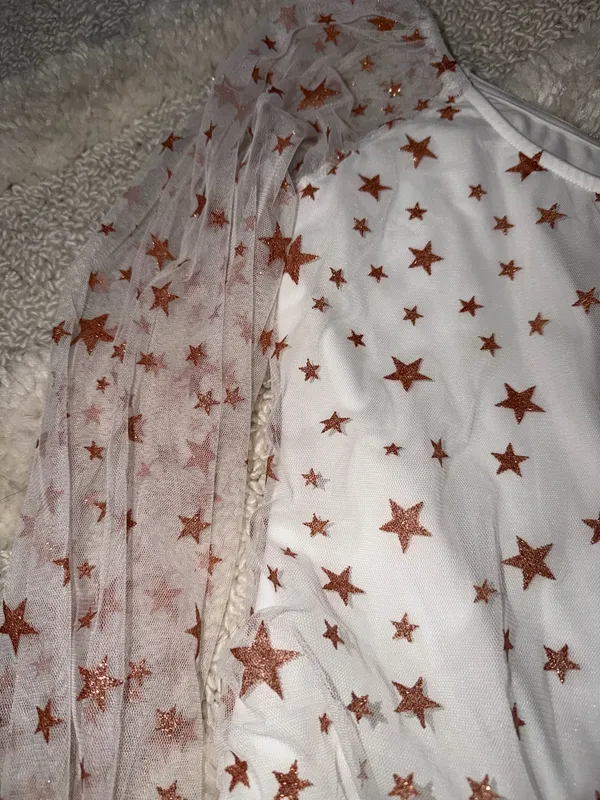 Pink Lily White Mesh Star Bodysuit - Image 4