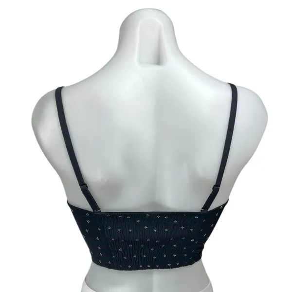 Free People Intimately Black White Floral Sleeveless Camisole Tank Crop Top S - Image 2