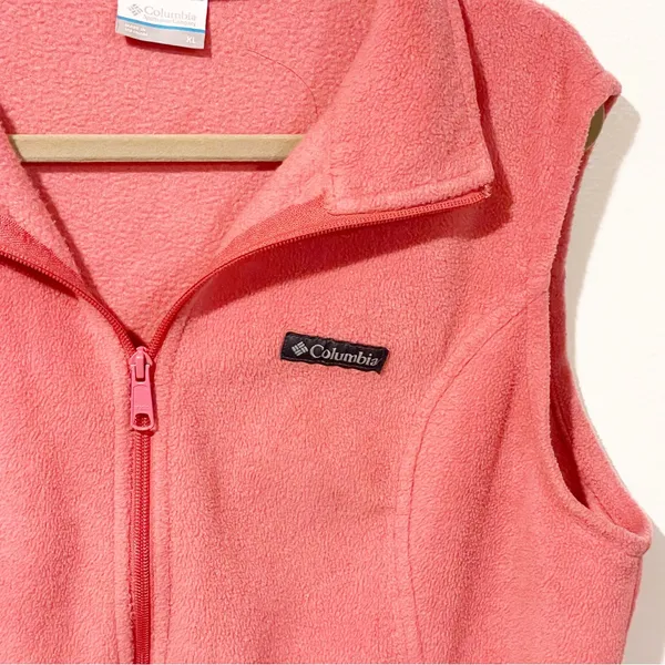 Columbia Size‎ XL Pink Fleece Full Zip Collared Vest - Image 2