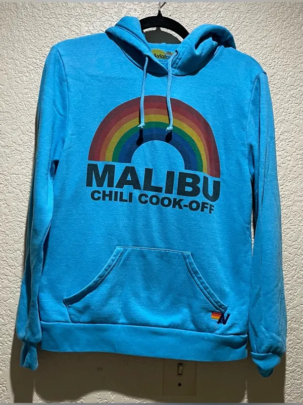 Aviator Nation RARE Collaboration Malibu Chili Cookoff Hoodie with Rainbow M - Image 2