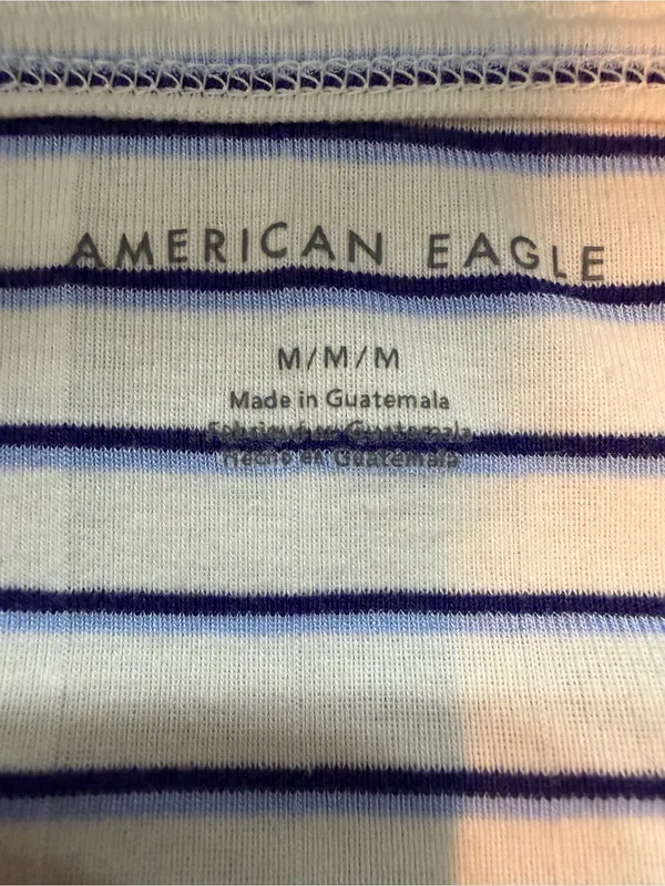 American Eagle Blue & White Striped Halter Tank Top Size M Coastal Summer - Image 6