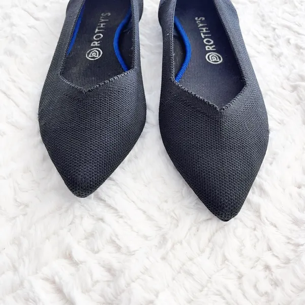 Rothy’s The Point Black Knit Flats Sustainable Washable - Image 3
